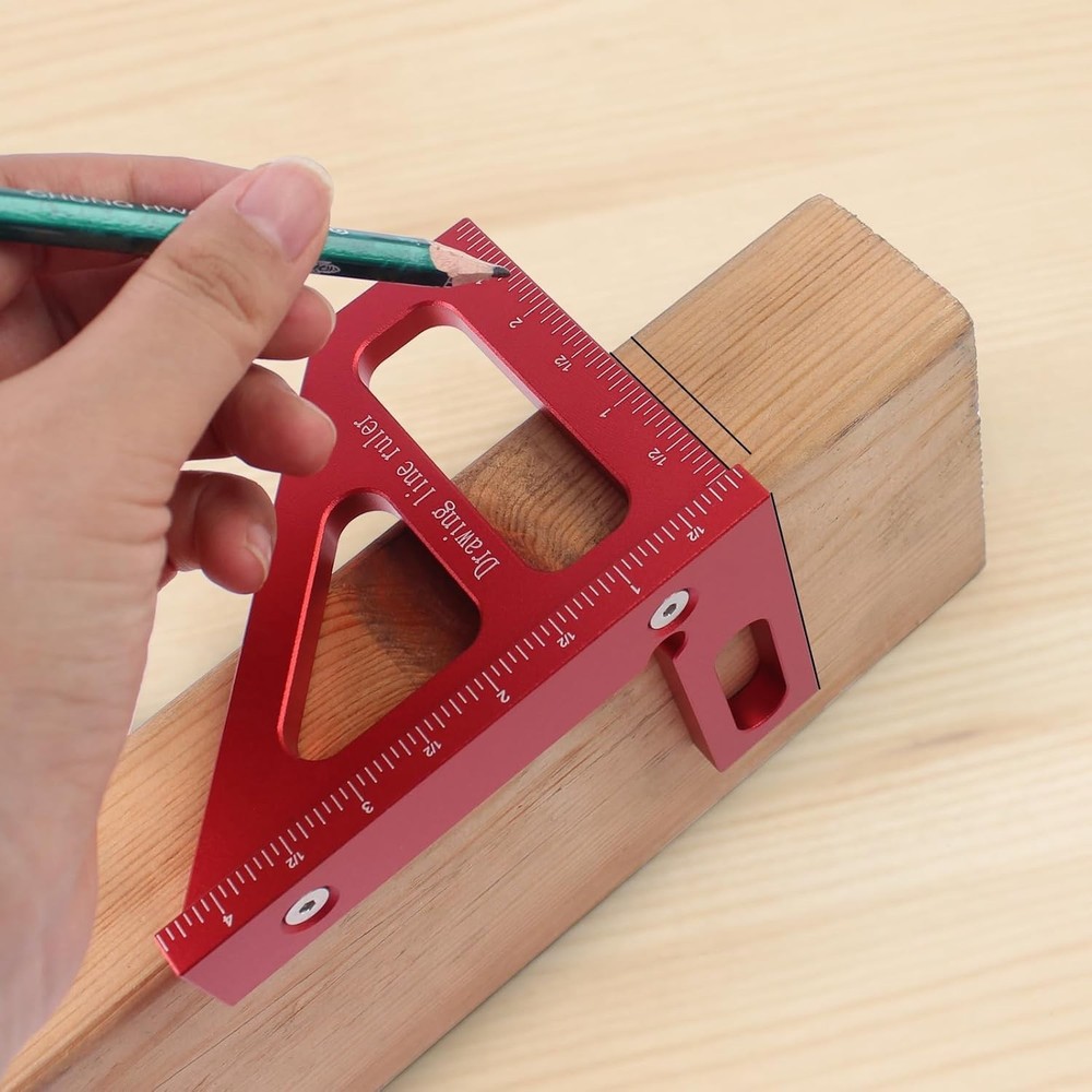 Versatile Multi-Angle Measuring Ruler - Essential Tool for DIY and Engineering