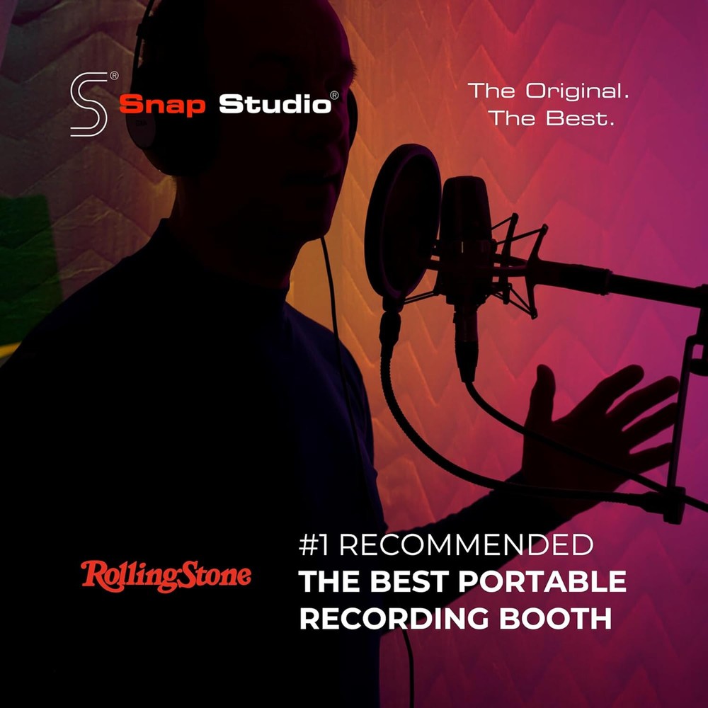 Snap Studio Ultimate Portable Vocal Booth Sound Recording Isolation Shield