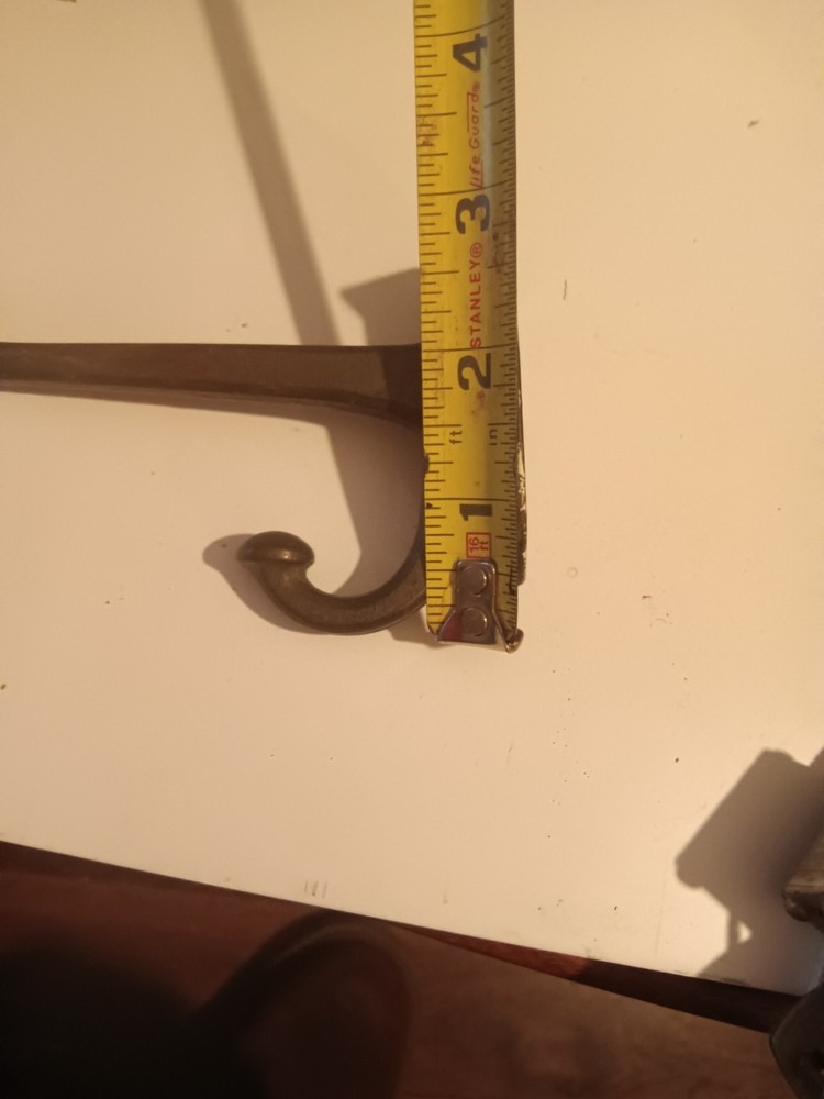 Vintage Solid Brass Coat Hook, Federal Style