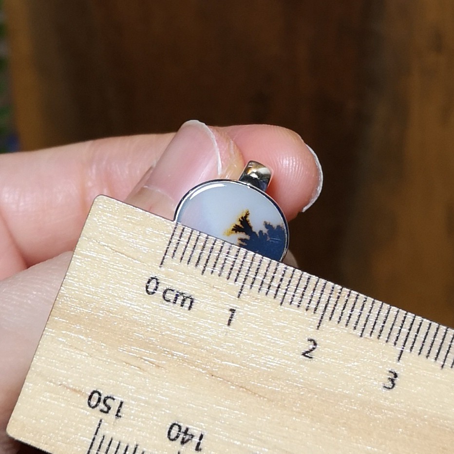 Beautiful Dendritic Agate Sterling Silver Ring US ring size 8