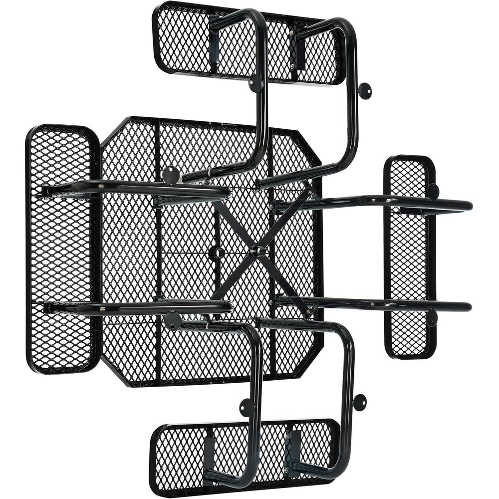 Global Industrial 46" Octagonal Picnic Table Expanded Metal Black