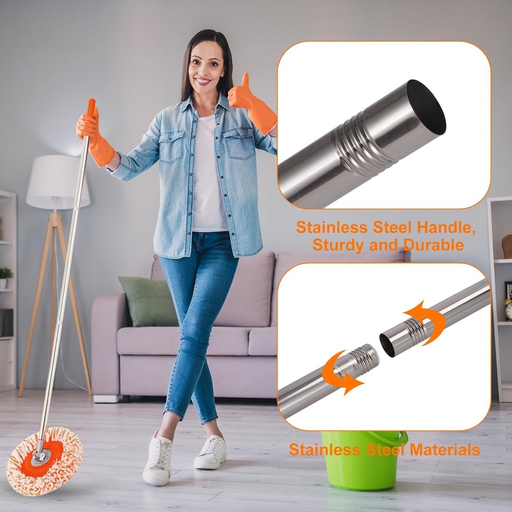 Professional-Grade 68-Inch Wall Mop with Microfiber Head for Maximum Cleanliness