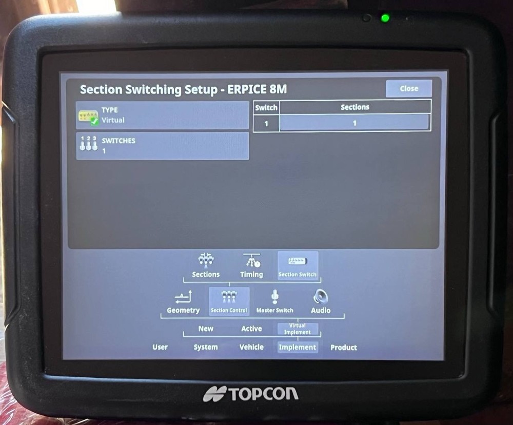 Topcon x25 Display Console P/N: AGA4397 Auto Steer Auto Section Control