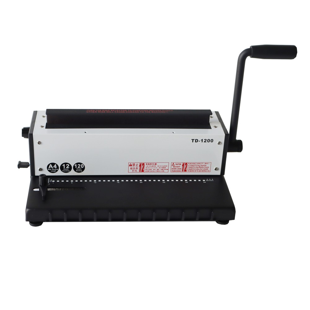 TD-1200 Binding Machine Punch 12 Sheets/Bind 120 Sheets with Metal Construction