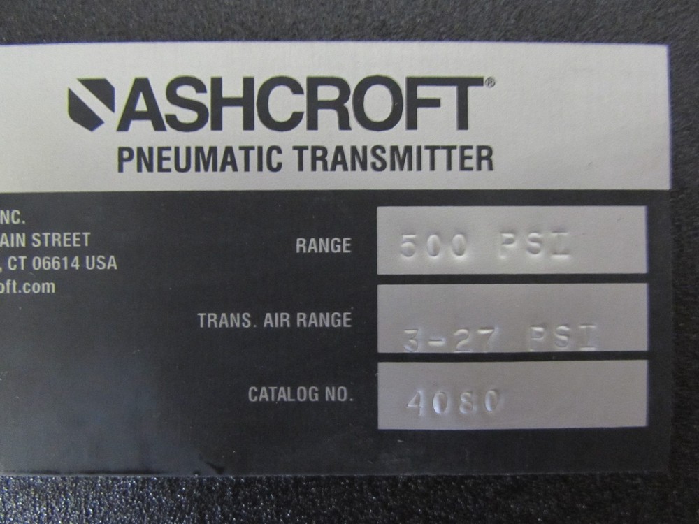 ASHCROFT PNEUMATIC TRANSMITTER 4080 RANGE 500 PSI NEW