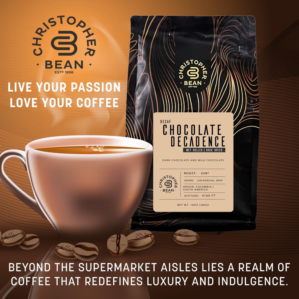 Decaf Chocolate Decadence Flavored Coffee 10-Ounce by Christopher Bean