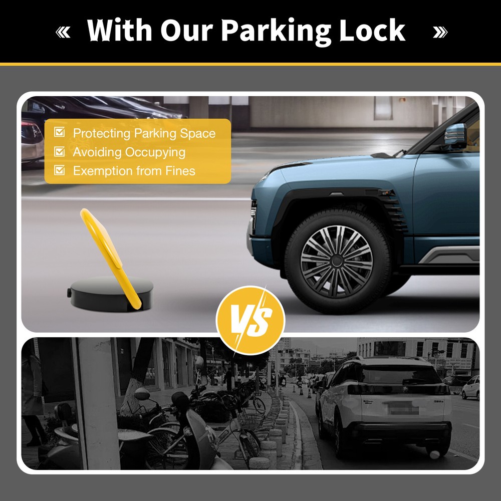 Automatic Parking Space Lock Remote Control Yellow Parking Barrier Waterproof