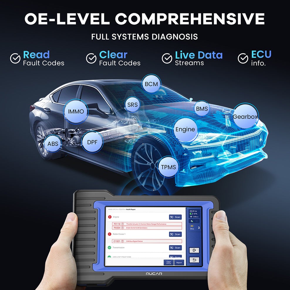 MUCAR VO7S TPMS Programming Tool ECU Coding Scanner Car Diagnostic Tool 28+Reset