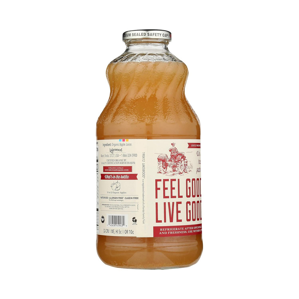 Organic Pure Apple Juice 32 oz Cold Pressed