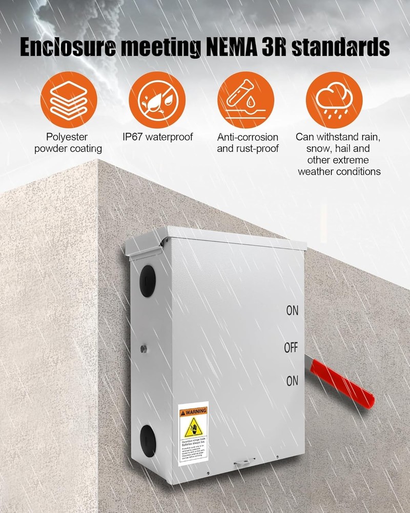 200 Amp 3 Pole Transfer Switch NEMA 3R