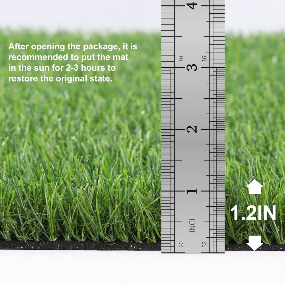 OLanto Artificial Grass Door Mat, Turf 1'5" x 2'6" (Rectangular), Green