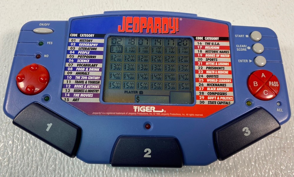 1995 Tiger Electronics Talking Jeopardy Handheld Game Cartridge Answer Booklet