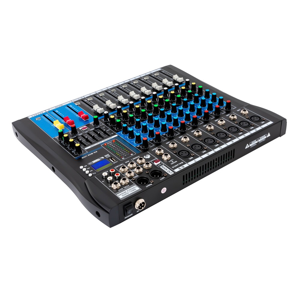 8 Channel Professional Bluetooth Live Studio Audio Mixer USB Mixing Console