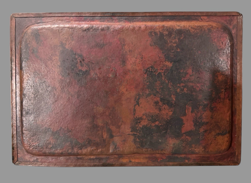 Vintage Arts & Crafts Hammered Copper Serving Tray