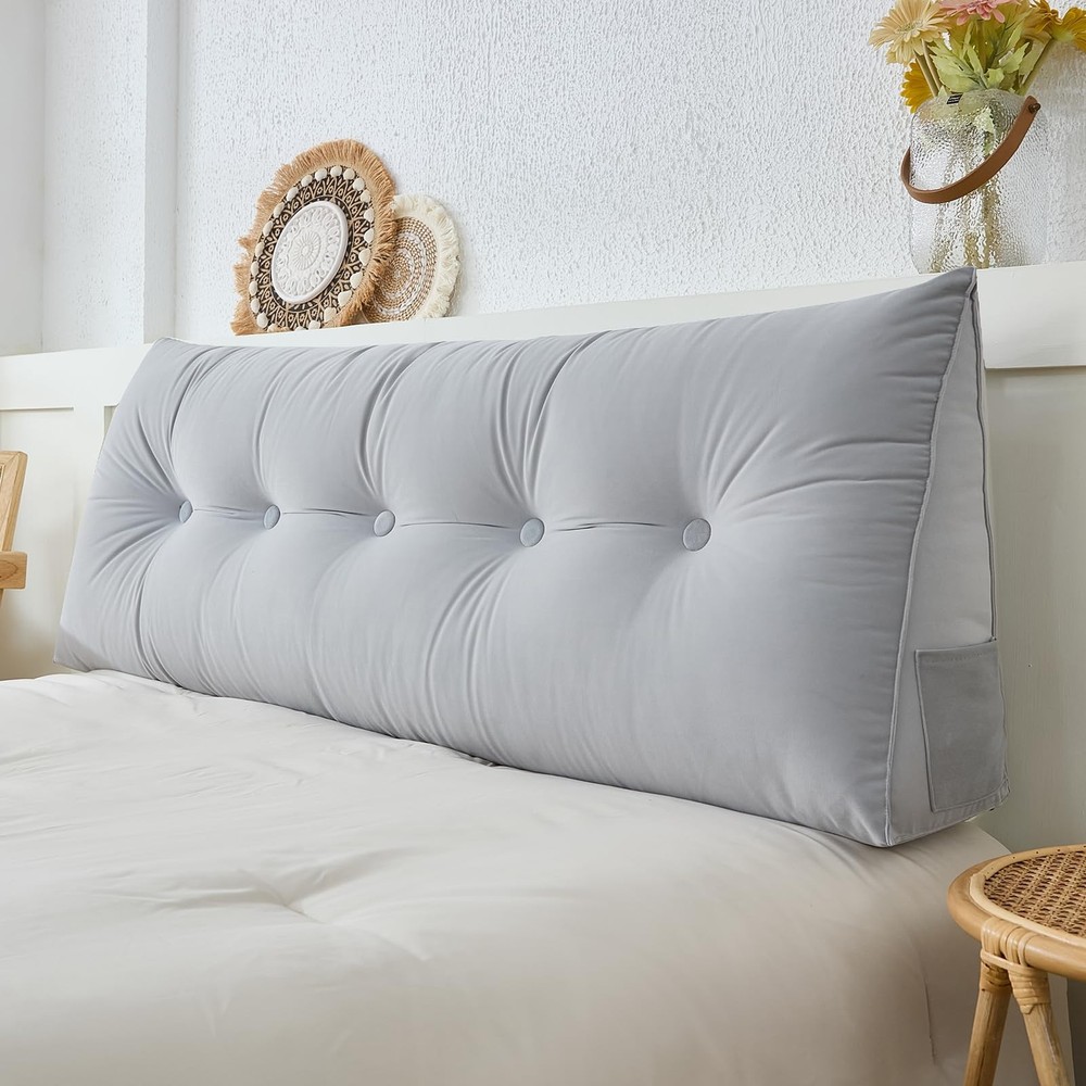 Headboard Pillow for Bed,Triangular Wedge Pillow Headboard Positioning Suppor...
