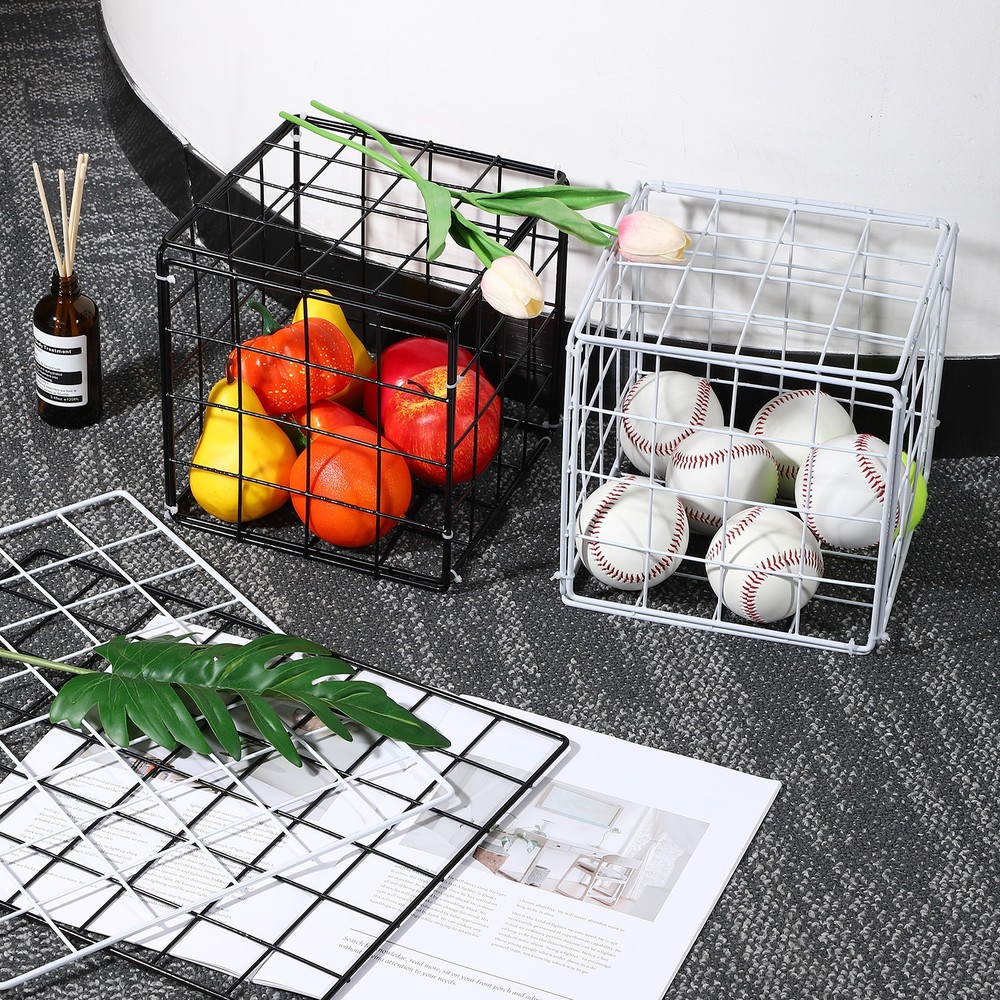 12x16 in Wall Grid Panel, 6 Pack Wire Grid Panel Shelf Board Metal, White