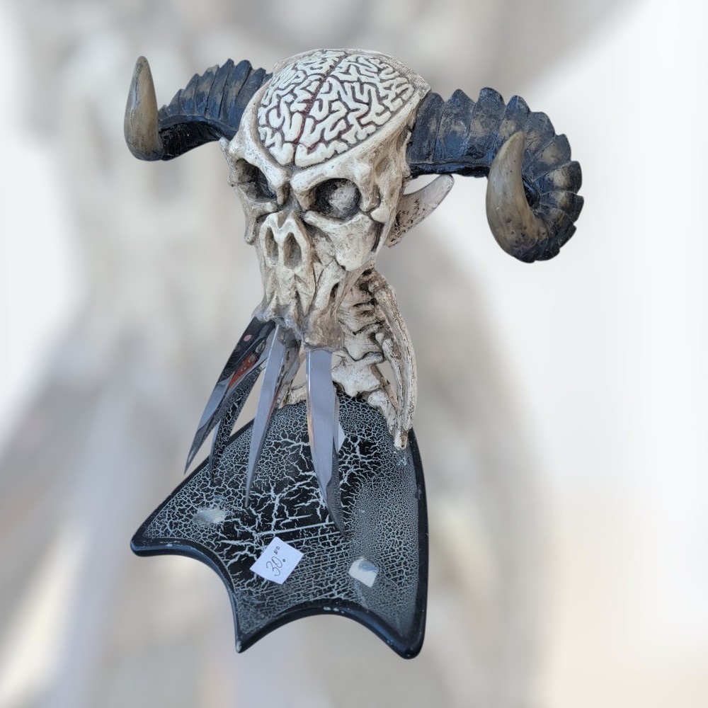 Skull Baphomet Skeleton Statue 2 Piece Statue SHARP
