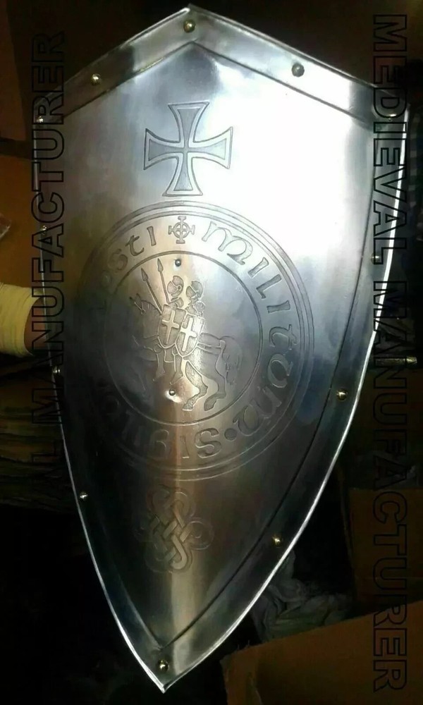 Medieval Knight Shield Battle Ready Templar Armor Costume  Reenactment Shield