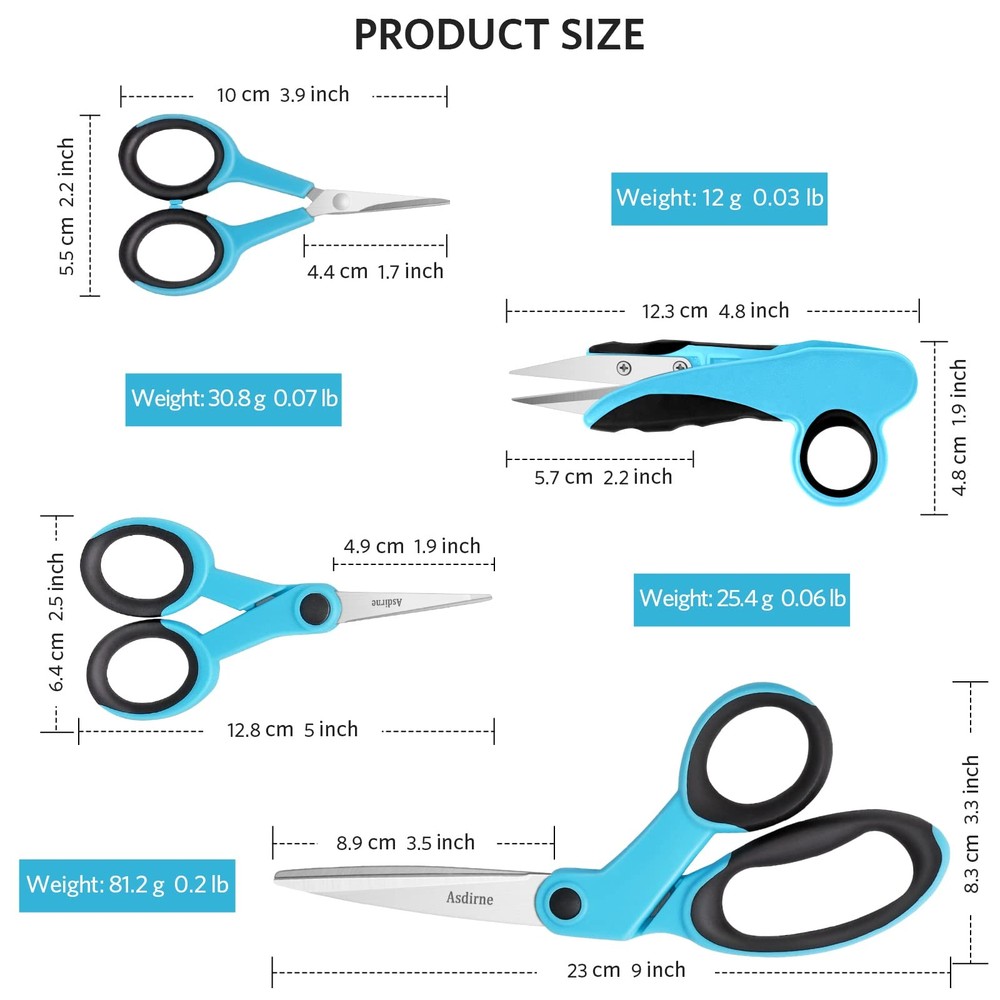Premium sewing Scissors Bundle, Perfect Sewing Partners, Sharp and Durable, C...