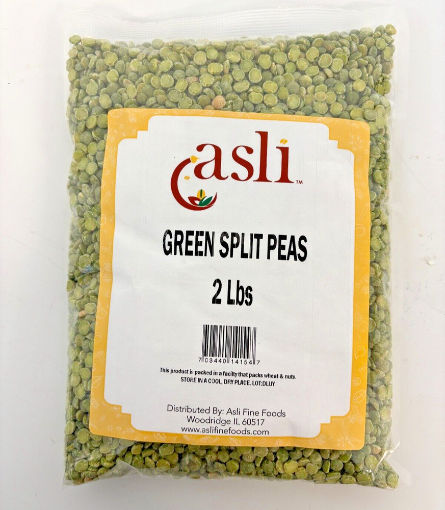 Green Split Peas, 2lbs, Asli