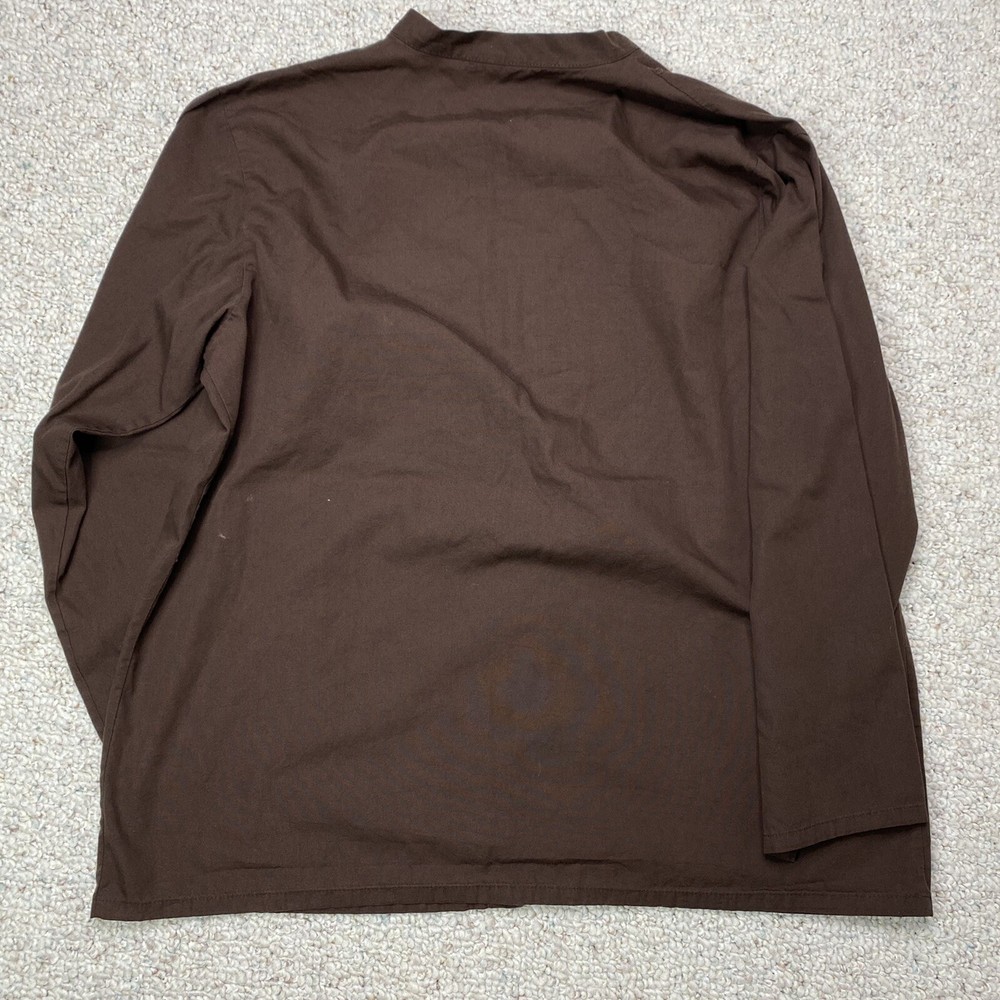 Encompass Unisex Work Shirt sz L Brown Minimalist Normcore Basic Utility Uniform
