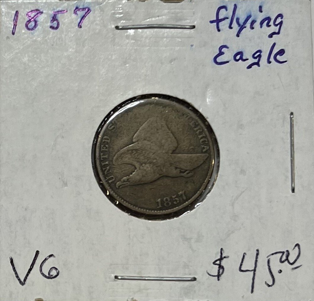 1857 Flying Eagle One Cent Penny 1C Second Year Issue !!