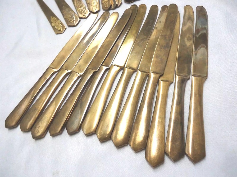 AMFARCO SIAM BRASS/BRONZE FLATWARE 50-PIECES