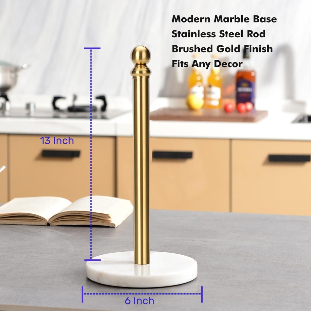 Kitchen Bathroom Vertical Paper Towel Roll Holder with Weighted Base