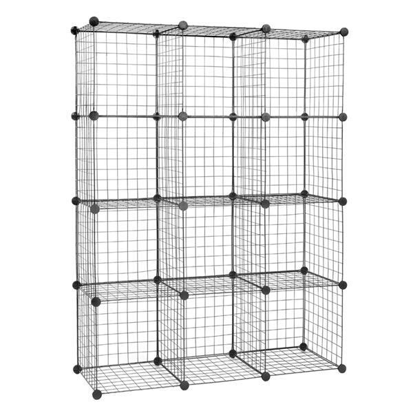 DIY Modular 12Cube Shelving Unit Modular Cubbies Mesh Grid Storage Multifunction