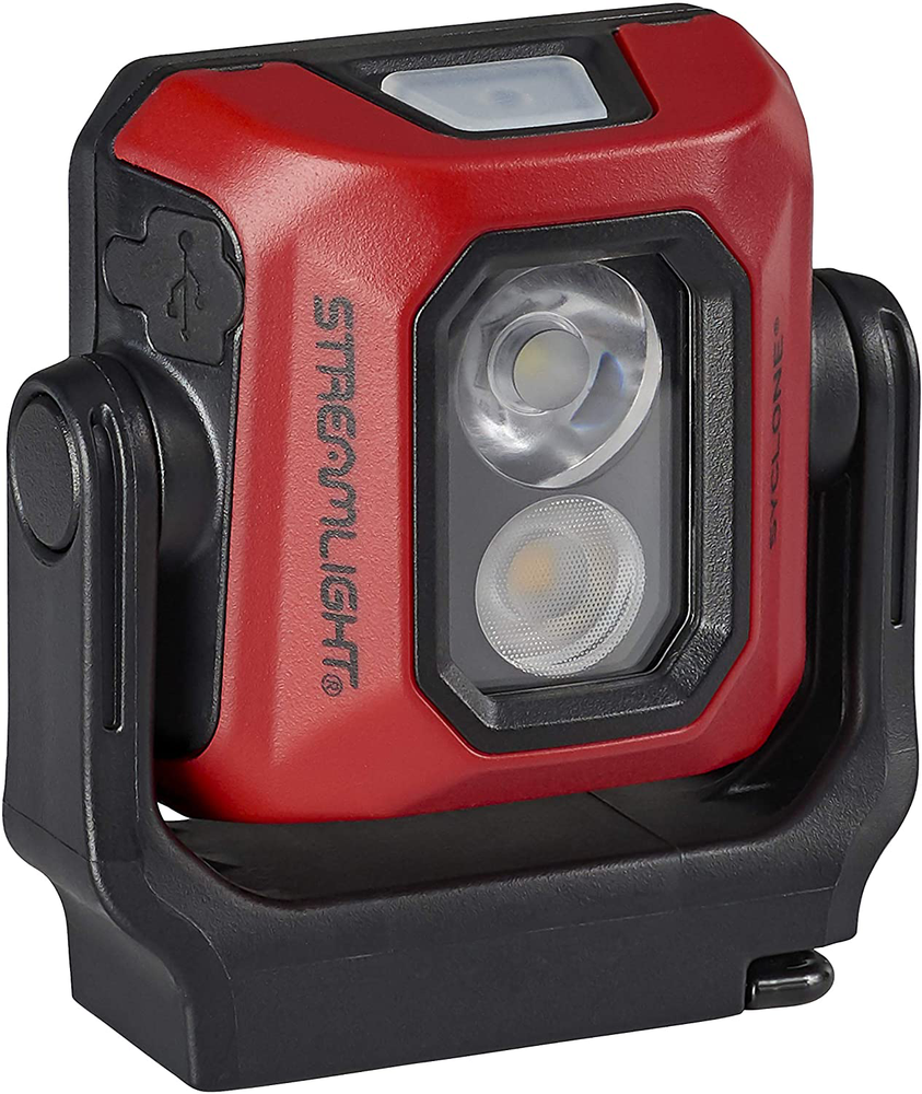 USB Rechargeable Compact Work Light Durable Water and Impact Resistant Red