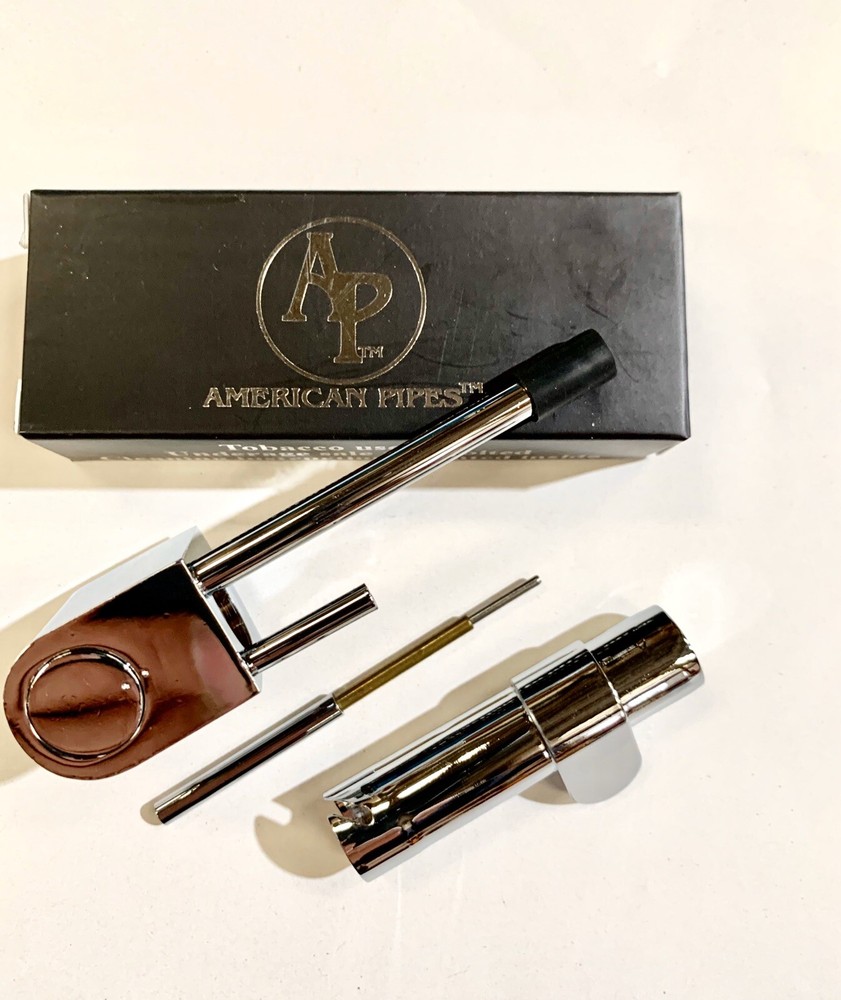 ORIGINAL AMERICAN PIPES™ TRAVELLER™ PIPE DELUXE CHROME PLATED SOLID BRASS