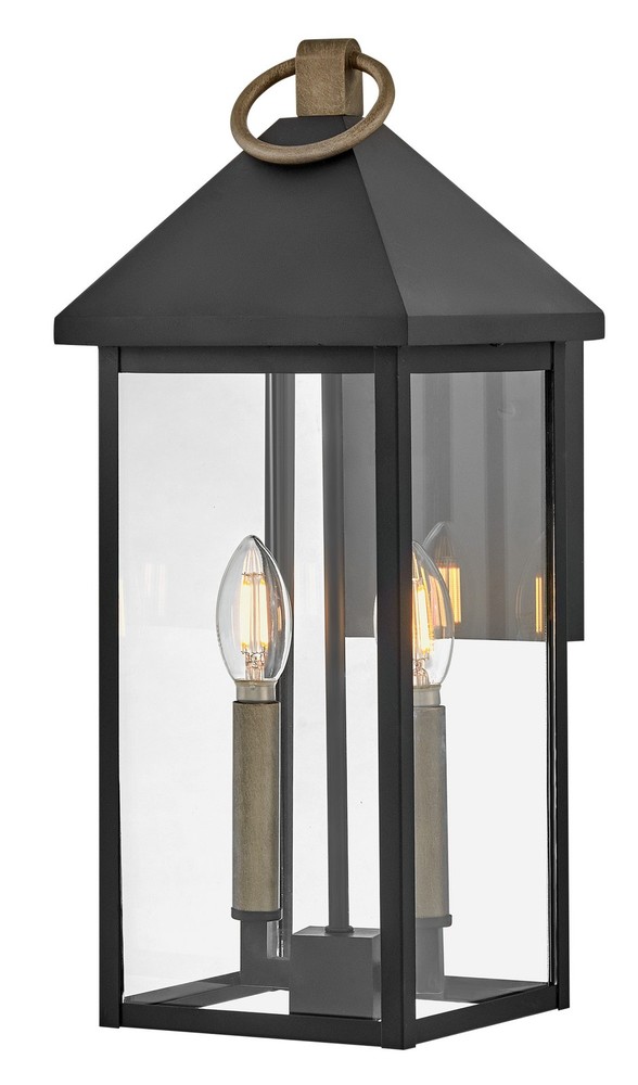 Lark 81524 Rhett 2 Light 18" Tall Outdoor Wall Sconce - Black