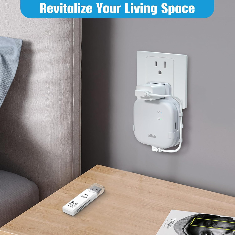 256GB Micro SD Card & Outlet Wall Mount for Blink Sync Module XR with Short Cabl