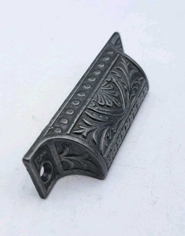 Antique Bin Pull Apothecary Drawer Pull Handle Old Eastlake Cast Iron Hardware
