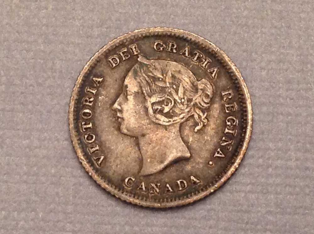 - Canada 1880 H Five (5) Cents Victoria