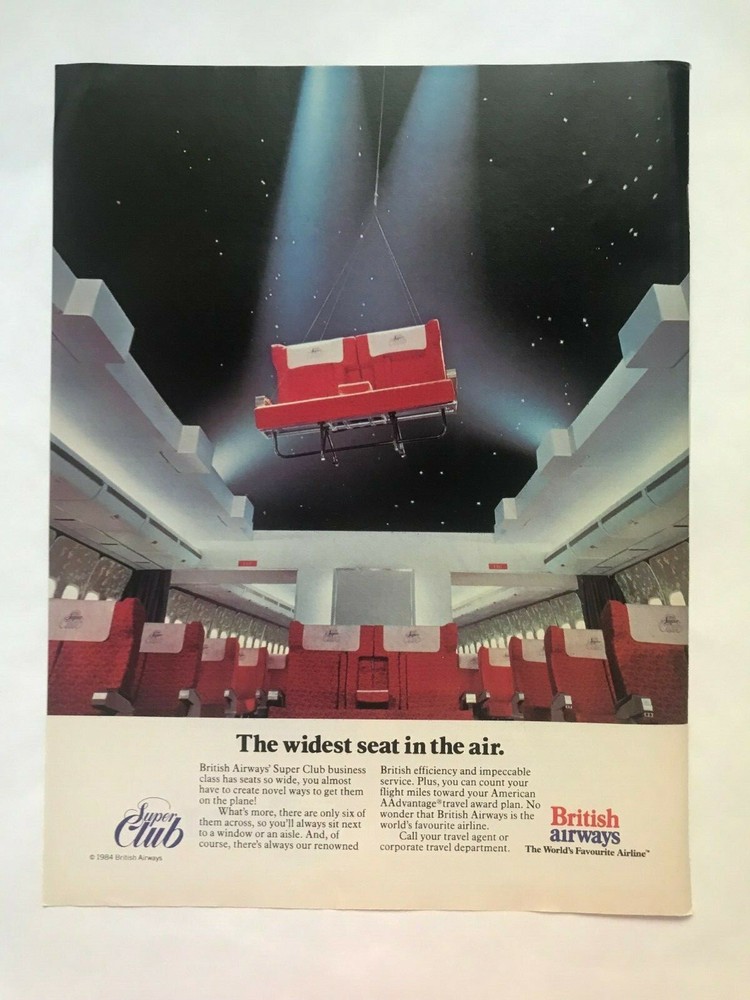 British Airways Vintage 1984 Print Ad