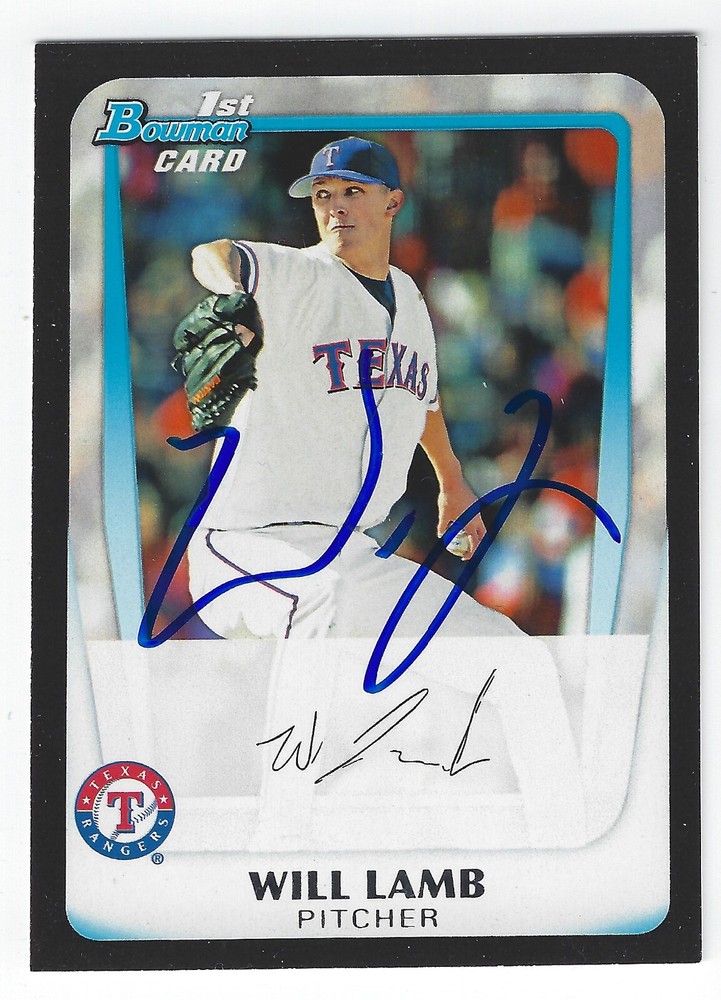 WILL LAMB HICKORY CRAWDADS SIGNED 2013 TOPPS PRO DEBUT BASEBALL CARD CLEMSON
