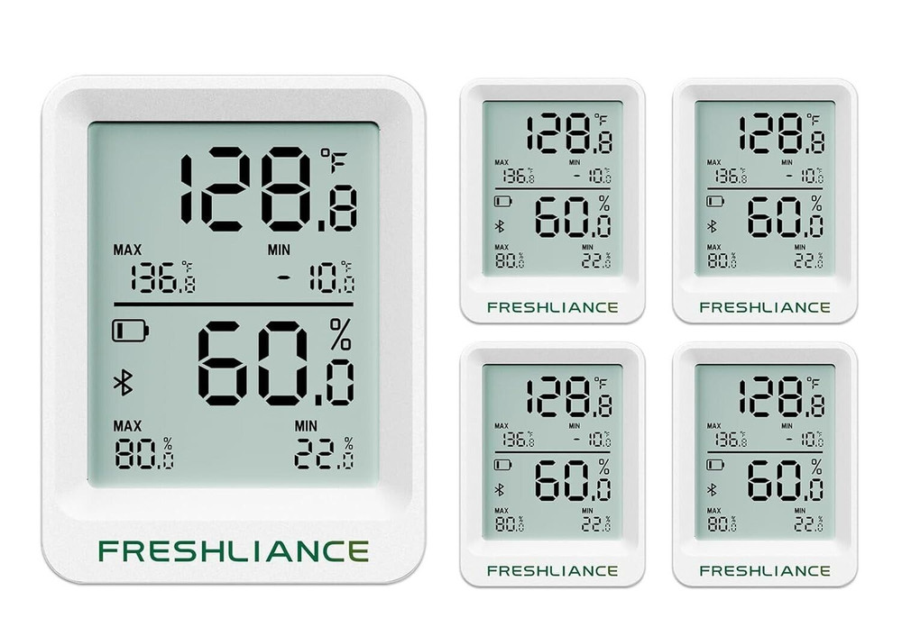 Bluetooth Temperature Humidity Data Recorder Refrigerator Freezer TH20 - 5 Pack