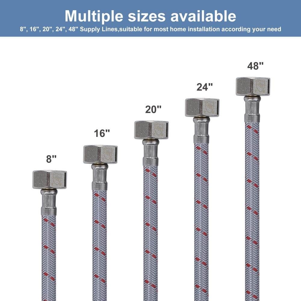 1/2 in. Compression x 1/2 in. Compression Braided nylon Faucet Connector
