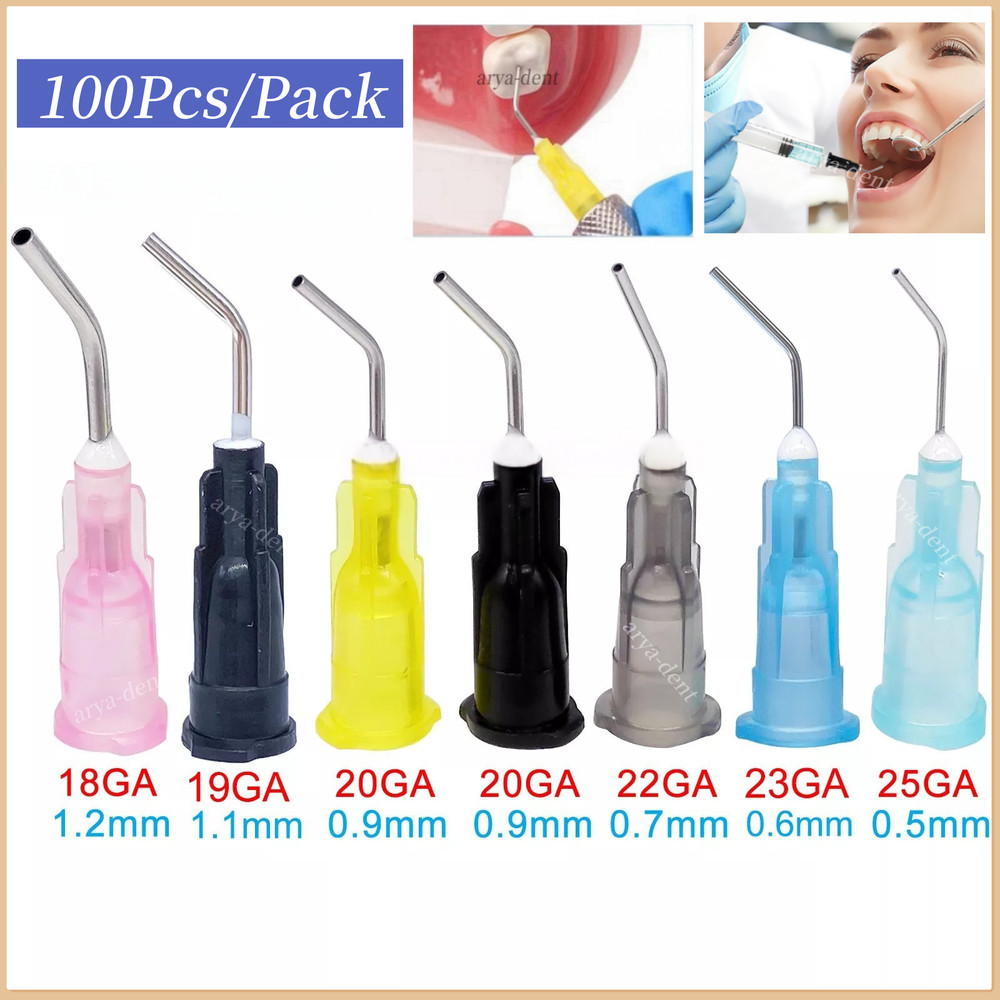 Dental Pre Bent Tip Etchant Needle Tips for Etch Gel Composite Flow Applicator