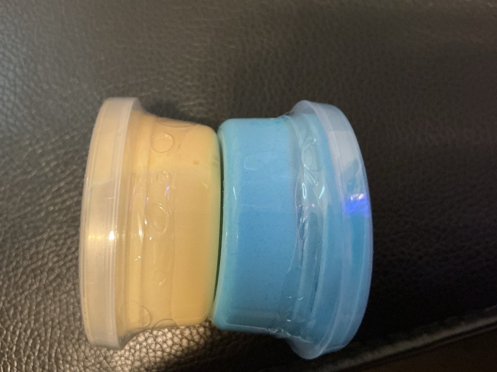 Fluffy slime 2 pack yellow and blue
