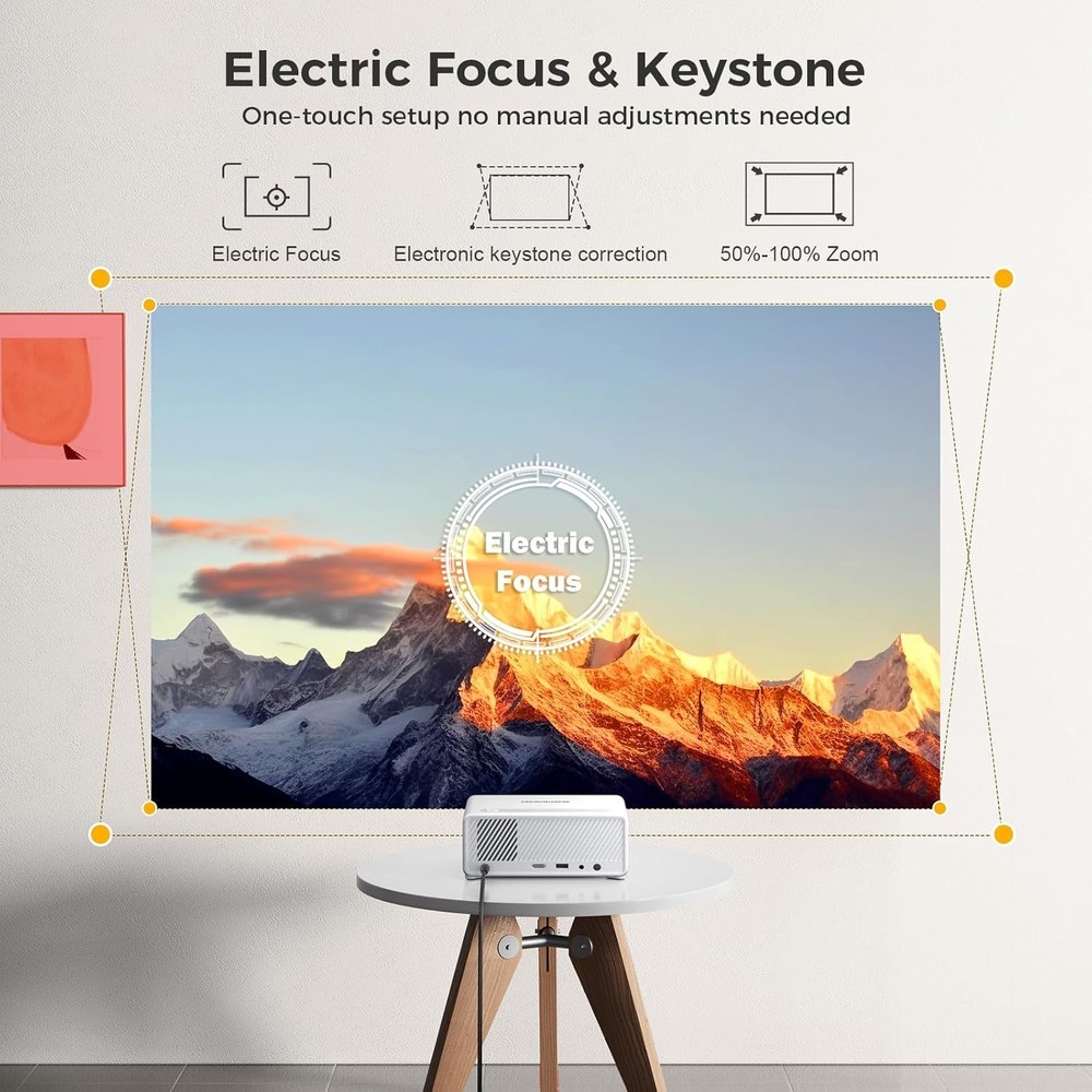 Mini Projector WiFi Bluetooth Portable HD