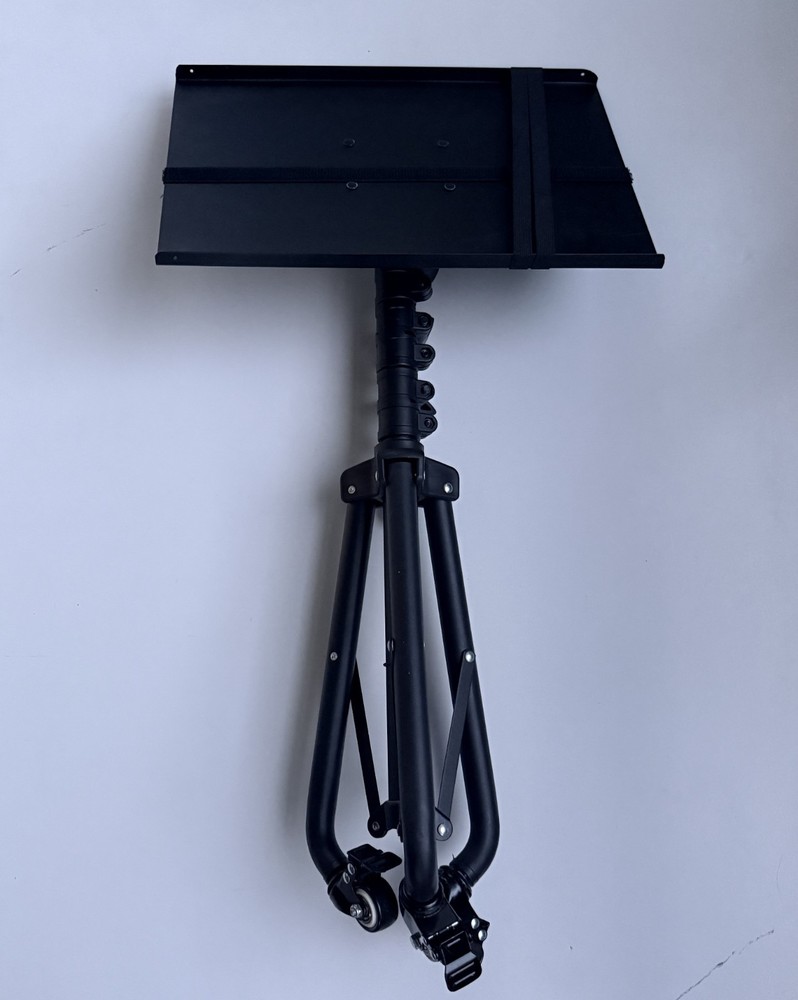 Adjustable Rolling Music Stand for iPad/Tablet - Tripod Locking Wheels