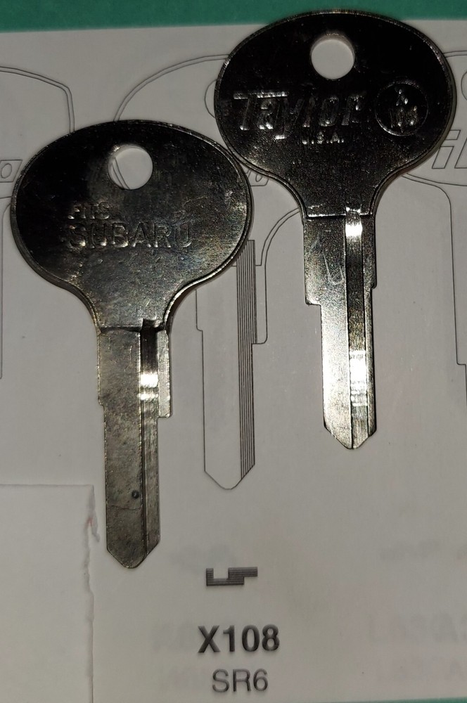 Suburu X108, SR6, Vintage Key Blank.