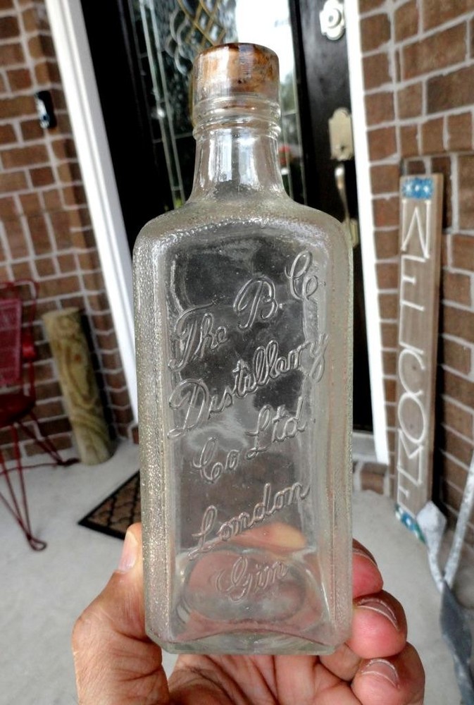 smaller empty B.C. Distillery Co. Ltd. LONDON GIN BOTTLE
