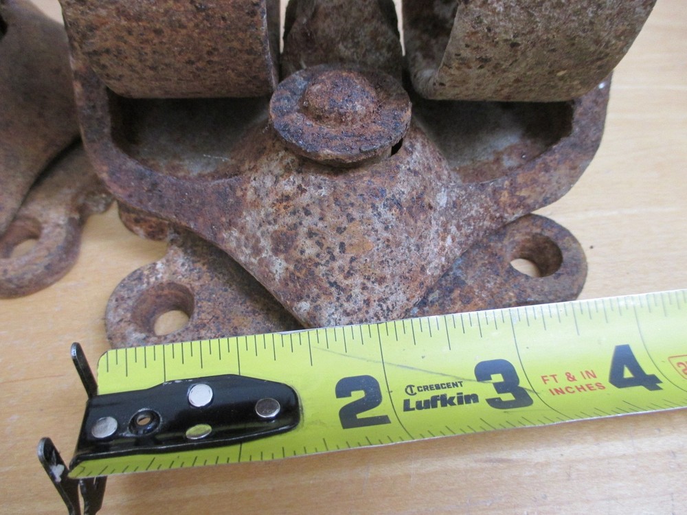 2 Cast Iron Hercules Double 3” Casters *Rusty* 2A