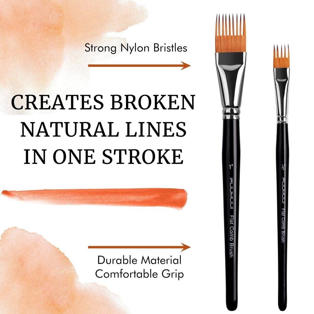 Fuumuui 5PCS Grainer Brush Set - Professional Flat Comb 5PCS-Flat, 5pcs