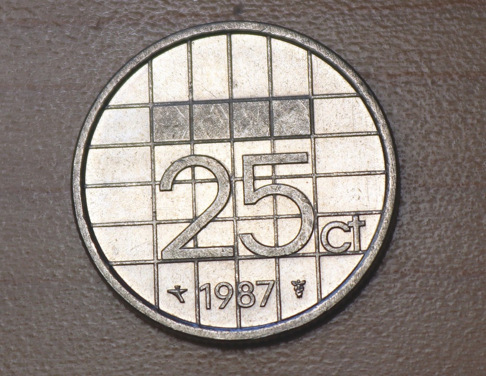 1987 Netherlands 25 Cents Unc.
