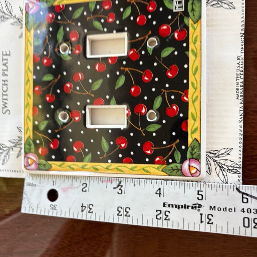 Vintage Cherry Double Switch Plates Santa Barbara Ceramic Design