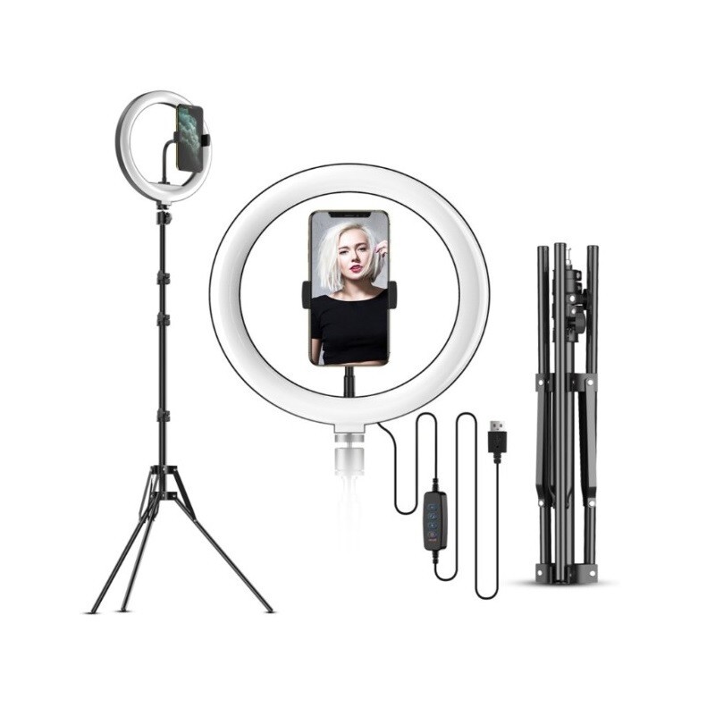 10" LED Ring Light & 2.1M Tripod Stand for DSLR Cameras